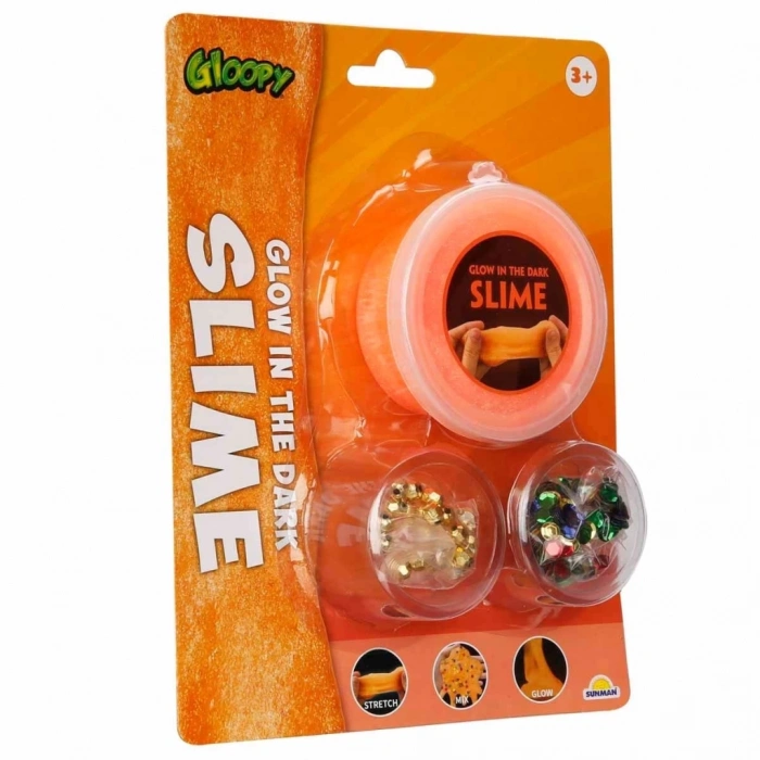 Mey İthalat® Karanlıkta Parlayan Turuncu Slime