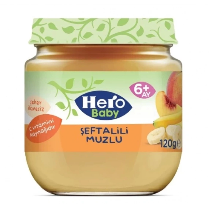 Mey İthalat®   Şeftalili Muzlu Kavanoz Mama 120 Gr