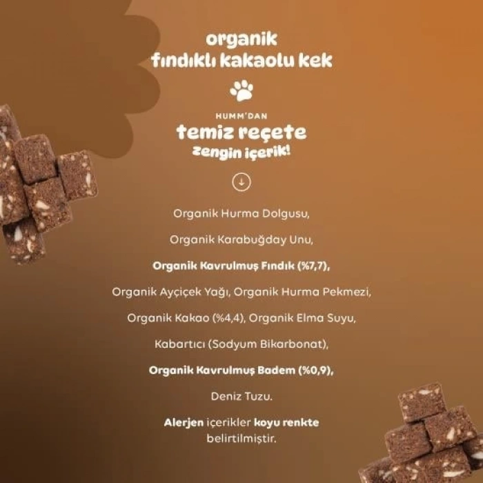 Mey İthalat® Organik Fındıklı Kakaolu Vegan Kek 30 Gr