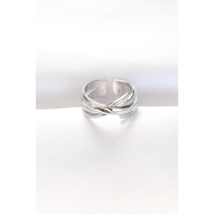 Kalın Silver Renk Ayarlanabilir Yüzük