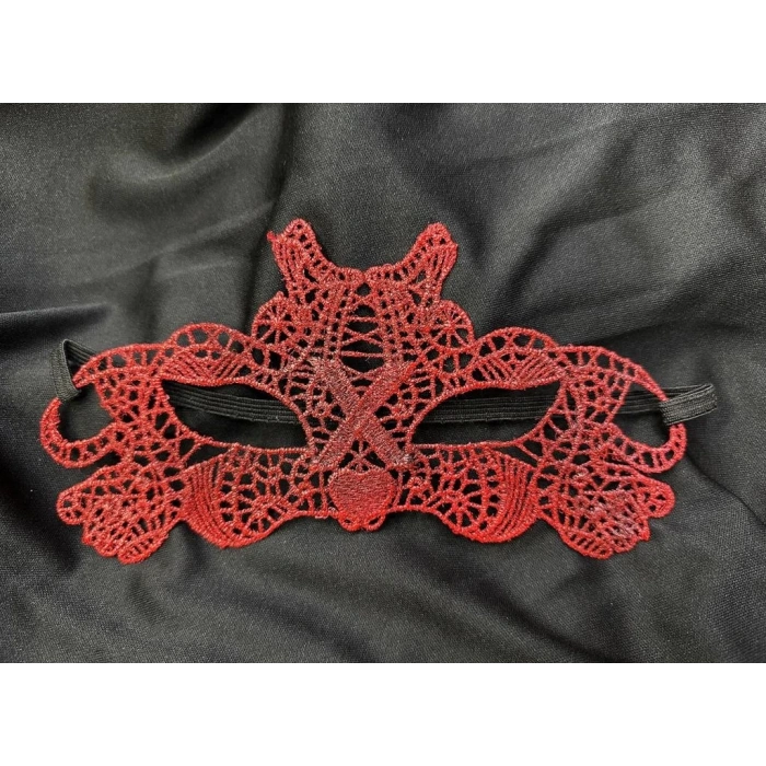 Kırmızı Dantel Masquerade Maskesi Çift Taraflı 10 No