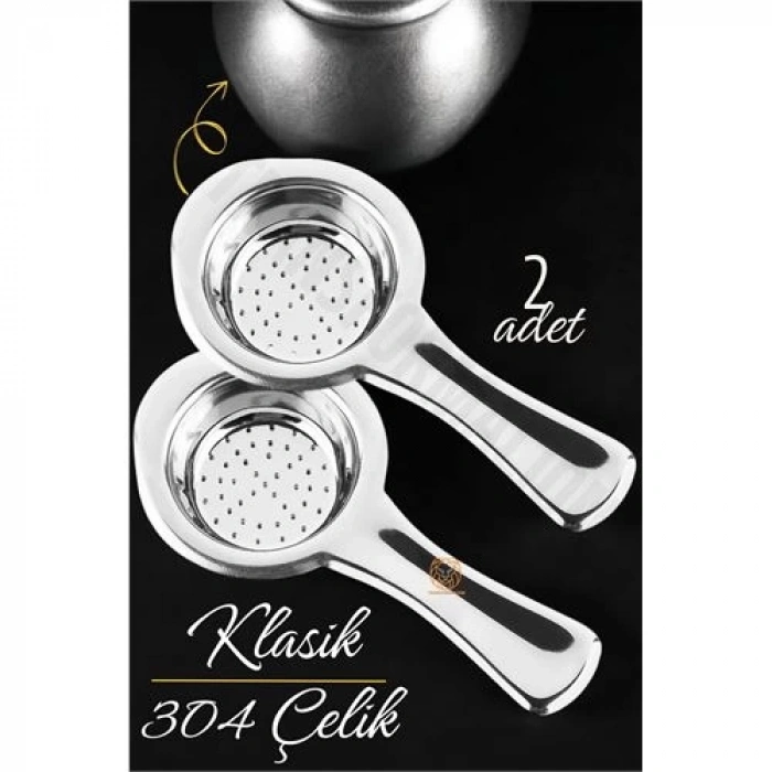 Klasik Çay Süzgeci 304 Paslanmaz Çelik 2 ADET