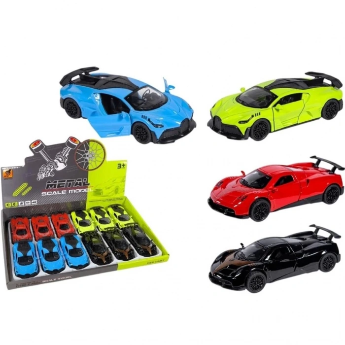 Mey İthalat® KM-36221C-1-2  Çek Bırak Metal Araba 1:36