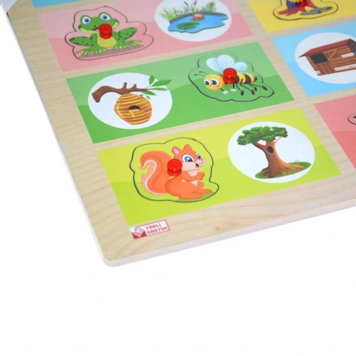 Nessiworld ONY-363-364 Ahşap Tutmalı Eşleştirme Hangi Hayvan Nerede Yaşar -Onyıl