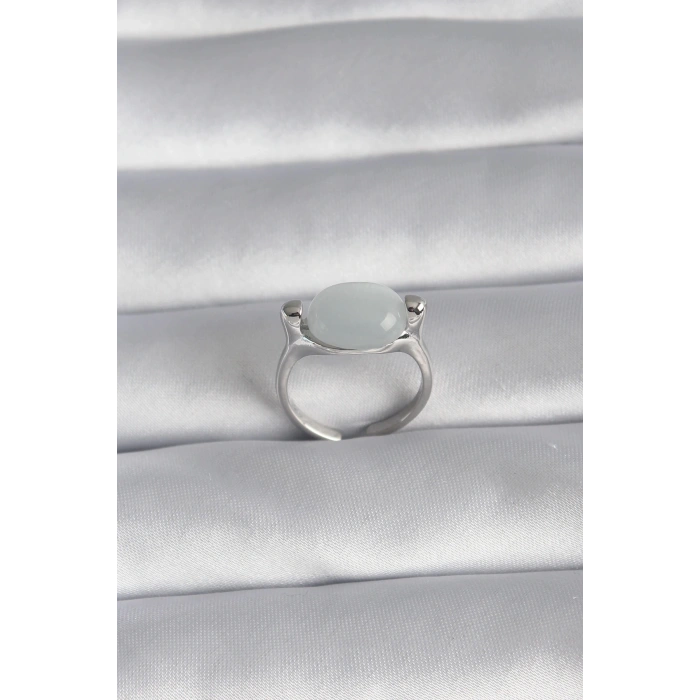 Pirinç Gümüş Renk Sedefli Kadın Yüzük