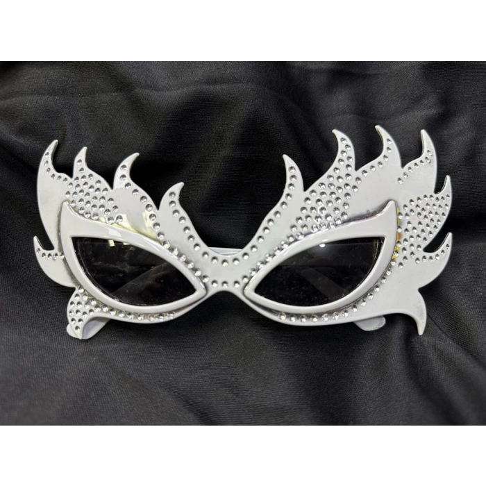 Taşlı Göz Kamaştıran Gecenin Yıldızı Beyaz Parti Alev Gözlük