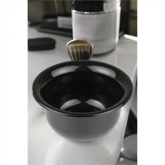 Mey İthalat® Profesyonel Siyah Tıraş Tası  - Berber Tipi Ergonomik Sabun Köpürtme Kabı -