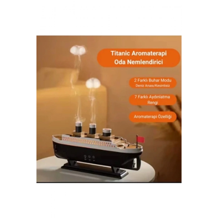 Titanic Gemi Hava Nemlendirici Işıklı Fonksiyonlu Buhar Makinesi Kumandalı