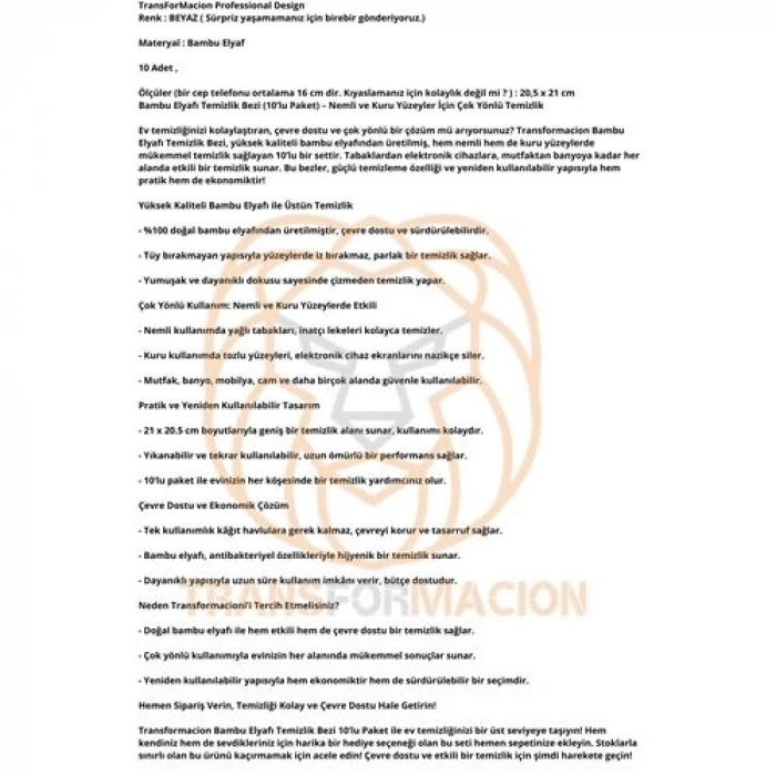 TüysüzTemizlik Eldiveni Islak ve Kuru Temizlik Eldiveni Bambu Lifi