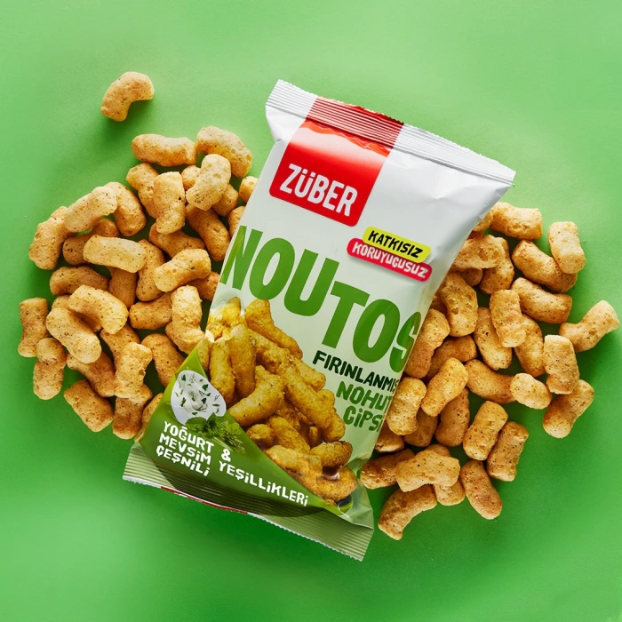 Züber Noutos Fırın Nohut Cipsi 55 Gr Yoğurt ve Mevsim Yeşillikleri