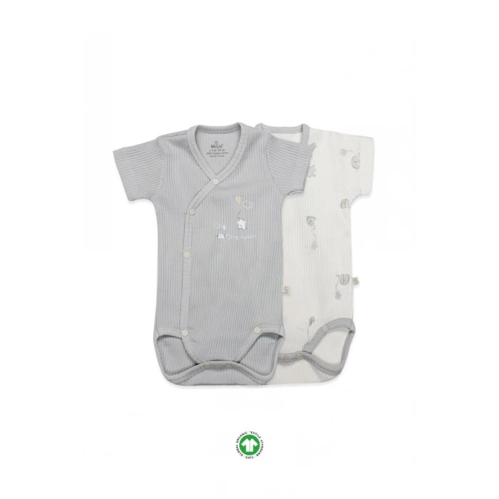 Bistyle Flying Elephant 2li Yarım Kol Badi 17117 Ekru Gri