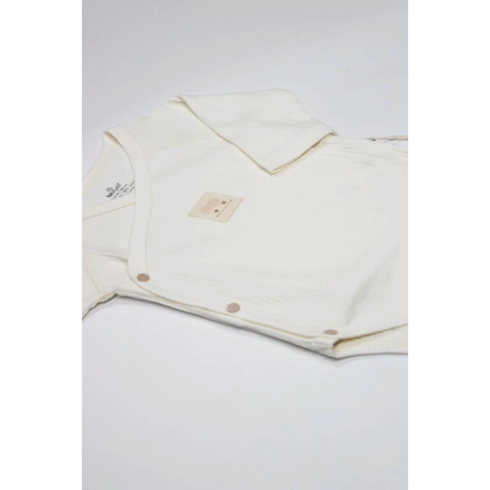 Bistyle Organic Modal Flying Balloons Kruvaze Uzun Kol Body BS17121 Ekru