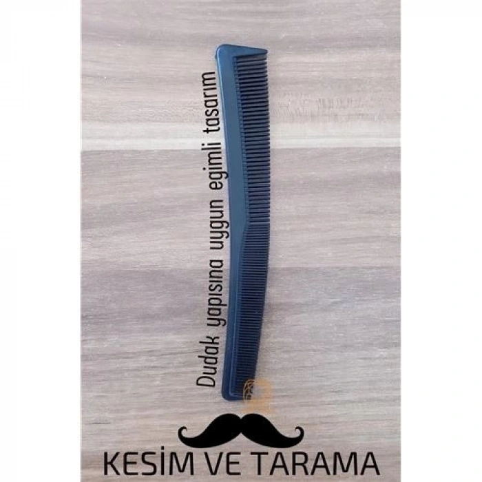 Mey İthalat® Bıyık Kesim ve Tarama Tarağı Eğimli Bıyık Tarağı