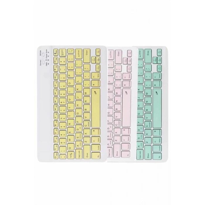 Mey İthalat® Bluetooth Şarj Edilebilir Mini Q Klavye Kablosuz Taşınabilir