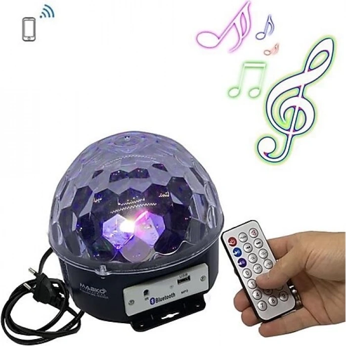 Bluetooth Sd Aux Usb Led Disko Lamba Topu Speaker (5047)