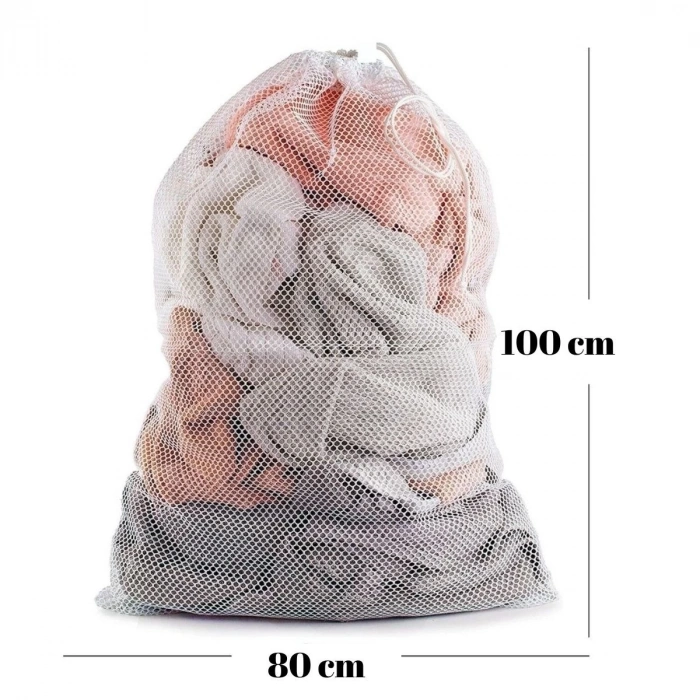 Büyük Boy File Çamaşır Torbası 80x100 cm | Hassas Yıkama Filesi | Yorgan, Perde, Nevresim Yıkama Torbası (5047)