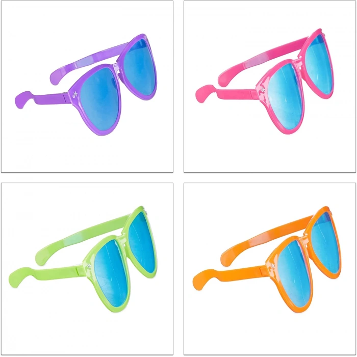 Büyük Parti Gözlüğü Rengarenk 12 Adet 27x9 cm (5047)