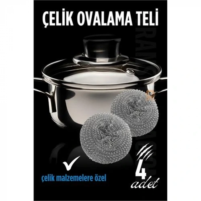 Çelik Bulaşık Ovalama Teli 4 Adet 715602
