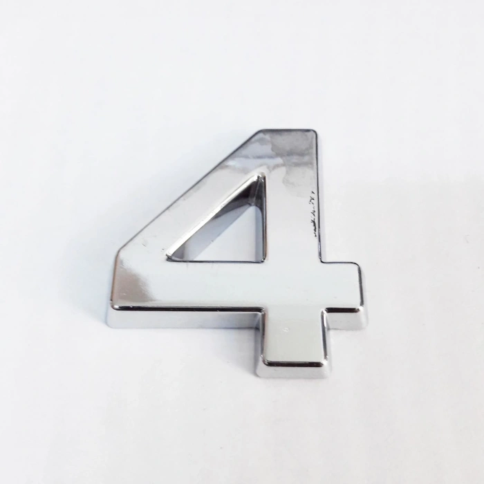 Mey İthalat® Cemax 4 Rakamı 3,75 cm Krom Yapışkanlı