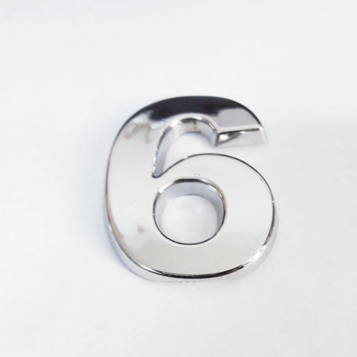 Mey İthalat® Cemax 6 Rakamı 3,75 cm Krom Yapışkanlı