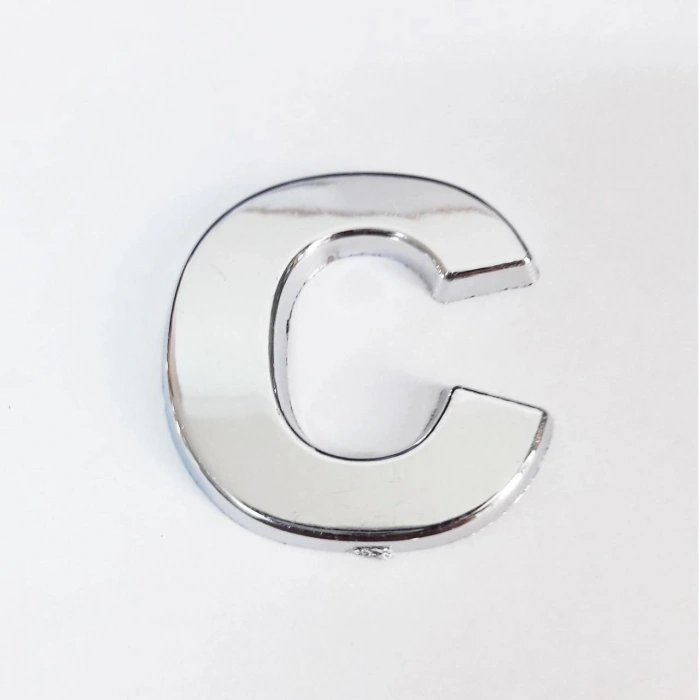 Mey İthalat® Cemax C Harfi  3,75 cm Krom Yapışkanlı
