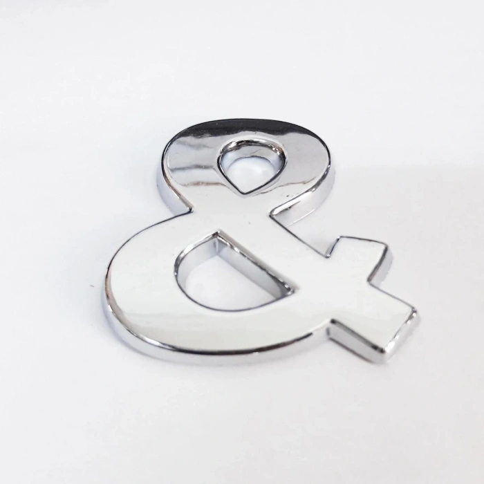 Mey İthalat® Cemax & İşareti 3,75 cm Krom Yapışkanlı