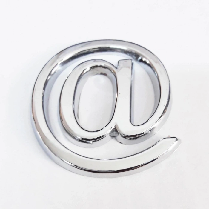 Mey İthalat® Cemax @ İşareti 3,75 cm Krom Yapışkanlı