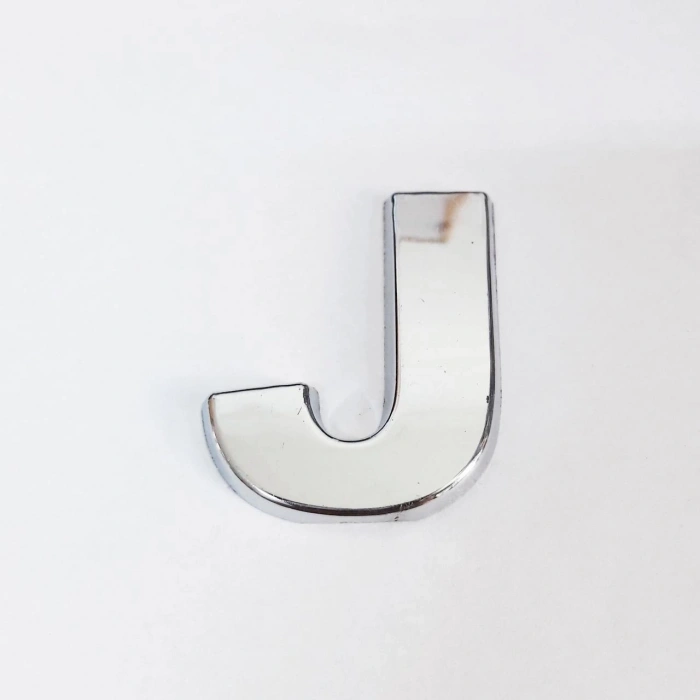 Mey İthalat® Cemax J Harfi  3,75 cm Krom Yapışkanlı