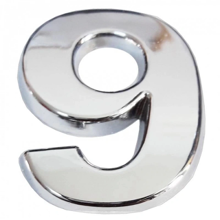 Mey İthalat® Cemax Krom Yapışkanlı 9 Rakamı 5 cm