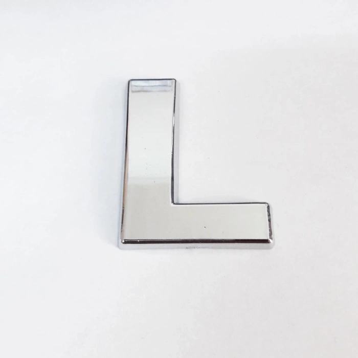 Mey İthalat® Cemax L Harfi  3,75 cm Krom Yapışkanlı