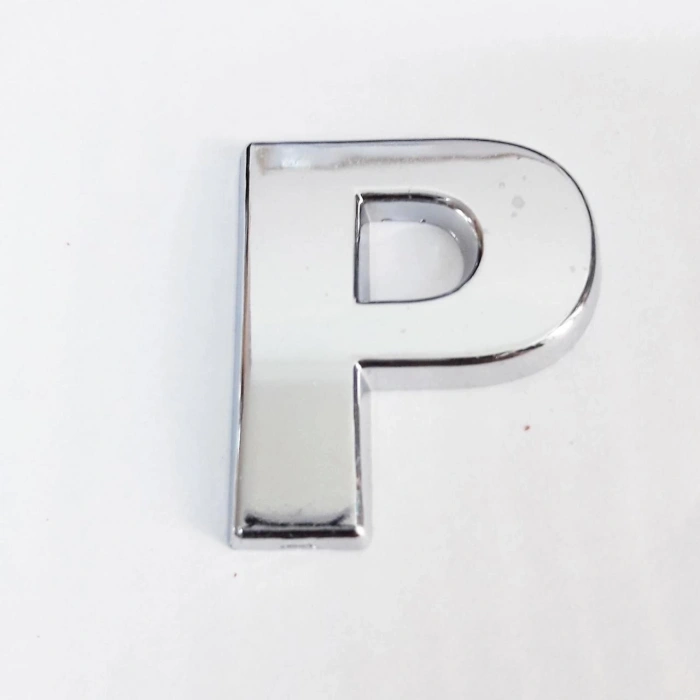 Mey İthalat® Cemax P Harfi  3,75 cm Krom Yapışkanlı