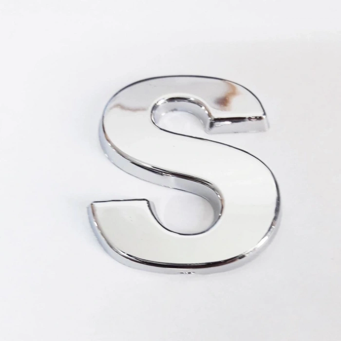 Mey İthalat® Cemax S Harfi  3,75 cm Krom Yapışkanlı