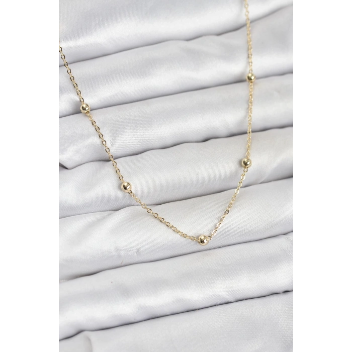 Mey İthalat® CM Gold Renk Top Zincirli Kadın Kolye