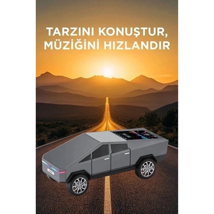 D68 Cyber Model Araba Tasarımlı Bluetooth Hoparlör 15w Güçlü Ses Rgb Led /tws/usb Gri