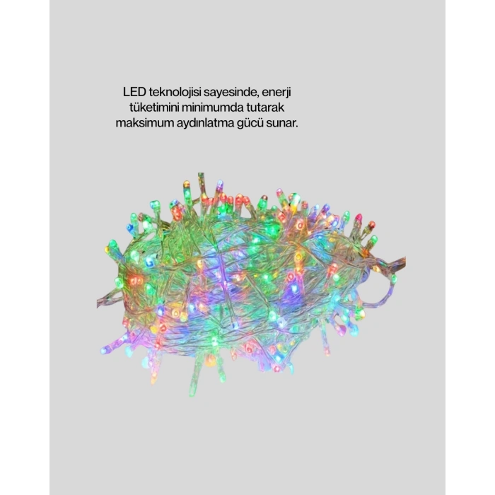 Mey İthalat® Dekoratif Peri Led 5 m 50 Ampullü Şeffaf Kablo Aydınlatma