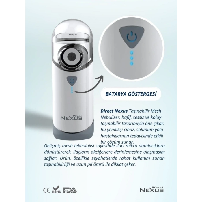 Direct Nexus Taşınabilir Mesh Hava Makinesi Nebulizatör