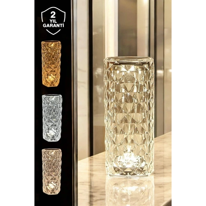 Mey İthalat® Dokunmatik Kristal Gece Lambası Hediyelik