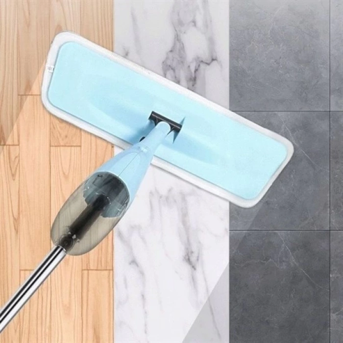 Döner Başlıklı Spreyli Mop Parke Ahşap Fayans Temizleyici Su Hazneli Sihirli Paspas (5047)