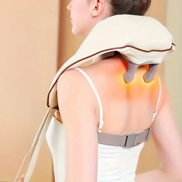 Elektrikli Boyun ve Sırt Masaj Aleti Kablosuz Boyun ve Omuz Yoğurma Masaj Yastığı (5047)