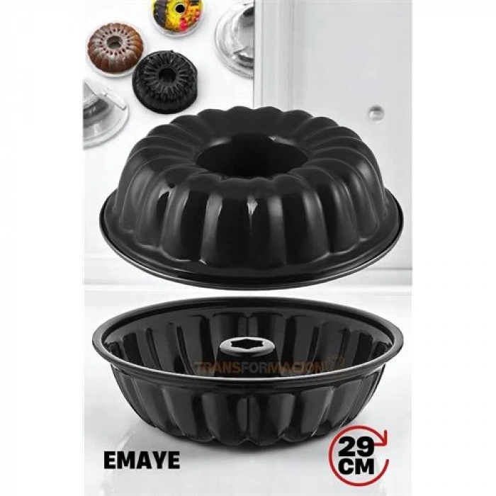 Emaye Kek Kalıbı - Yapışmaz Siyah Emaye Kek Kalıbı 29 CM 721669