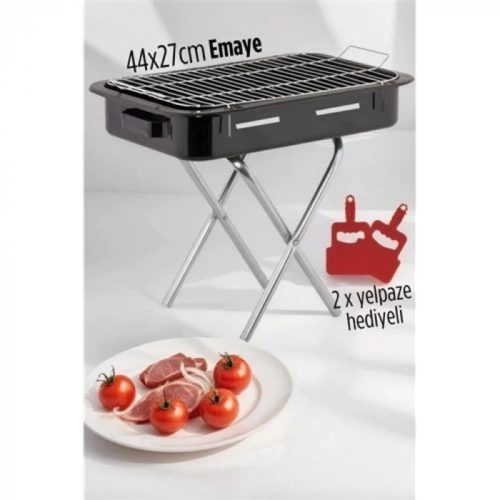 Mey İthalat®  Emaye Mangal Katlanır Ayaklı NO:1 44 X 27 cm 720230