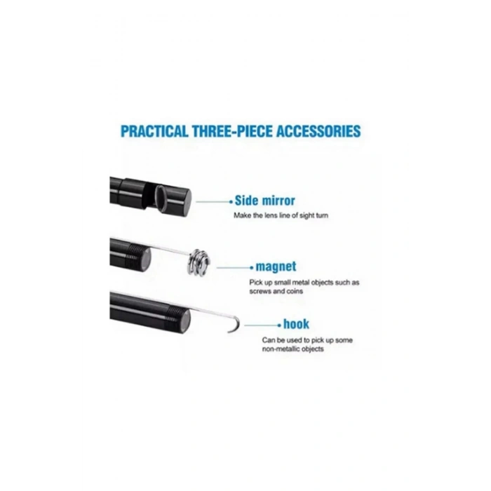 Endoskop Yılan Video Kamera Led’li 10 Metre 7 Mm Sert Kablo