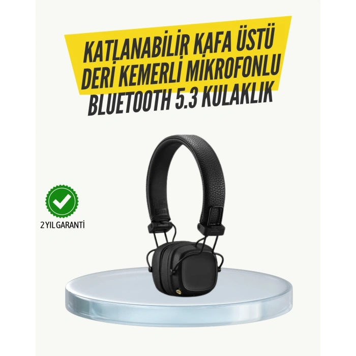 Mey İthalat® Ergonomik Konforlu Kablosuz Kulak Üstü Bluetooth Kulaklık