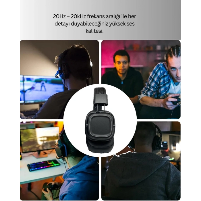 Mey İthalat® Ergonomik Konforlu Kablosuz Kulak Üstü Bluetooth Kulaklık