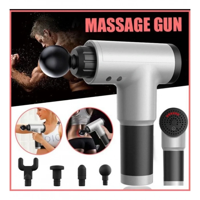 Fascial Gun RH-320 6 Kademe Hız Ayarlı, 4 Parça Başlıklı, Usb Şarjlı, Masaj Tabanca Aleti (5047)