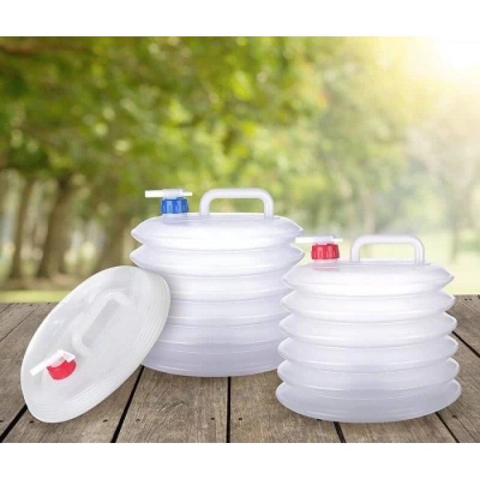 FDA AKORDİYON MUSLUKLU KATLANIR SU BİDONU 10 LT (5047)