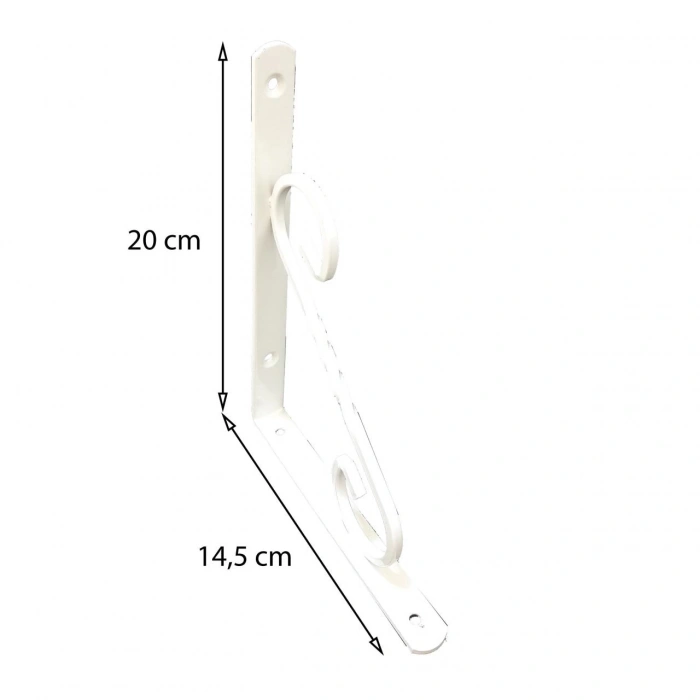 Mey İthalat® Ferforje Raf Altı No:2 Beyaz