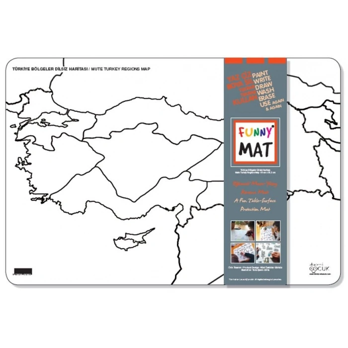 Funny Mat - Türkiye Bölgeler Dilsiz Haritası 33,5x48cm