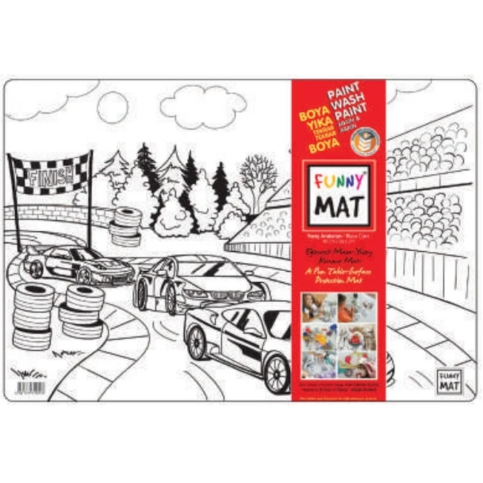 Funny Mat - Yarış Arabaları 33,5x48cm