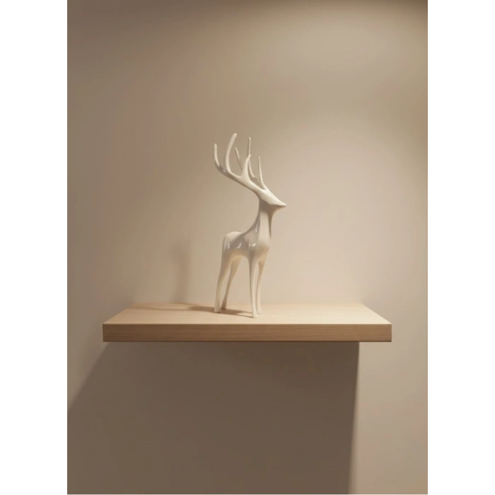 Mey İthalat® Geyik Figürü Beyaz Modern Salon ve Raf Dekoru
